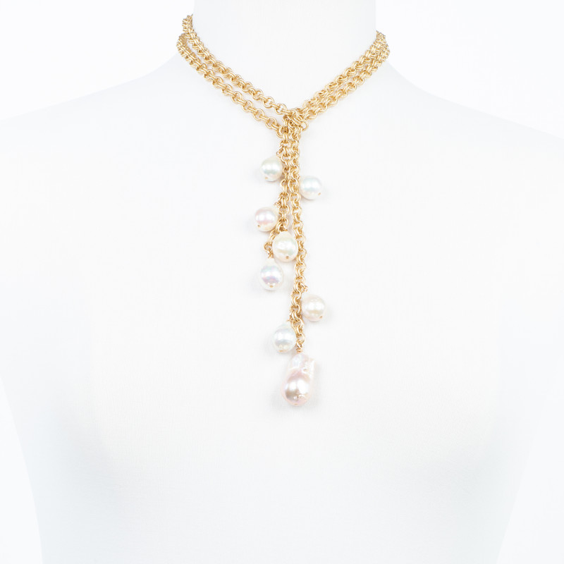 Delisch Designer Jewelry | Pearl Cluster Necklace, Single Strand