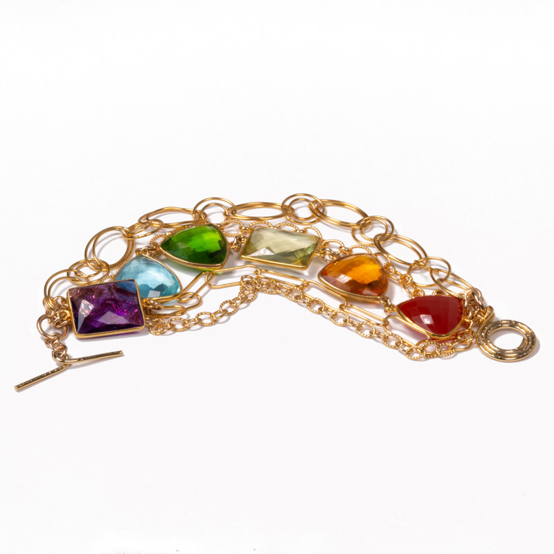 Bracelet with multi-colored gems