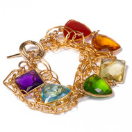 Rainbow Gemstone Cluster Bracelet