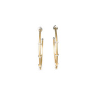 Gold CZ Small Hoop Earring