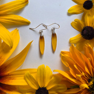Black-Eyed Susan Earrings- Small Simple Sterling Silver Black-Eyed Susan Earrings- Small Simple Sterling Silver