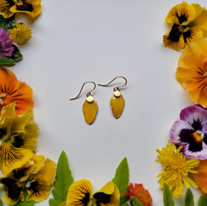 Narcissus Flower Petal Earrings- Simple 14K GF Narcissus Flower Petal Earrings- Simple 14K GF