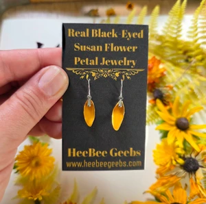 Copy of Black-Eyed Susan Earrings- Extra Small Petals Simple Sterling Silver