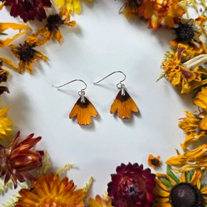 Coreopsis Flower Petal Earrings-  Simple Sterling Silver