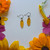 Sunflower Petal Earrings- Small Simple Brass
