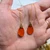 Orange Cosmos Ear Threaders- 14k GF
