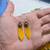 Sunflower Petal Earrings- Yellow Petals with Sunflower Charm and 14K GF