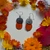 Orange Cosmos Pumpkin Earrings- Sterling Silver (Style #2)