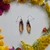 Sunflower Petal Earrings- Light Purple/Yellow Petals with Rhinestone Charms and Sterling Silver