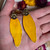 Sunflower Petal Earrings- 14K GF and Large Sunflower Charm