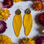 Sunflower Petal Earrings- 14K GF and Large Sunflower Charm