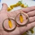 Sunflower Petal Round Frame Earrings- 14k GF