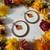 Coreopsis Flower Petal Round Frame Earrings- Large Crescent Moons with 14k GF