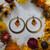 Coreopsis Flower Petal Round Frame Earrings- Large Crescent Moons with 14k GF