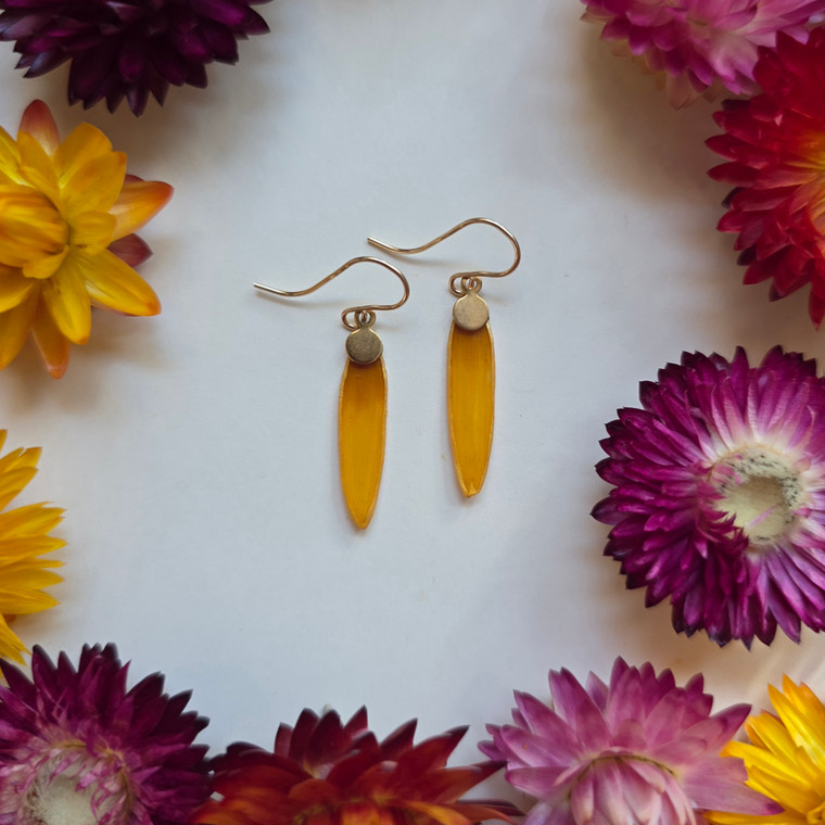 Black-Eyed Susan Earrings- Simple 14K GF