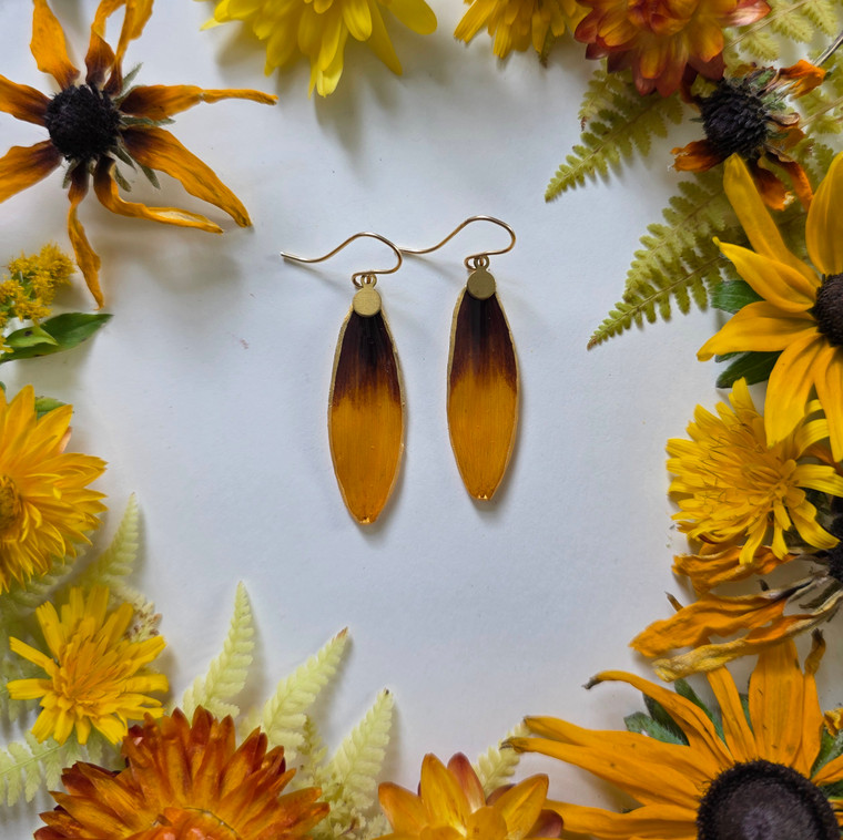 Black-Eyed Susan Earrings- Simple 14K GF