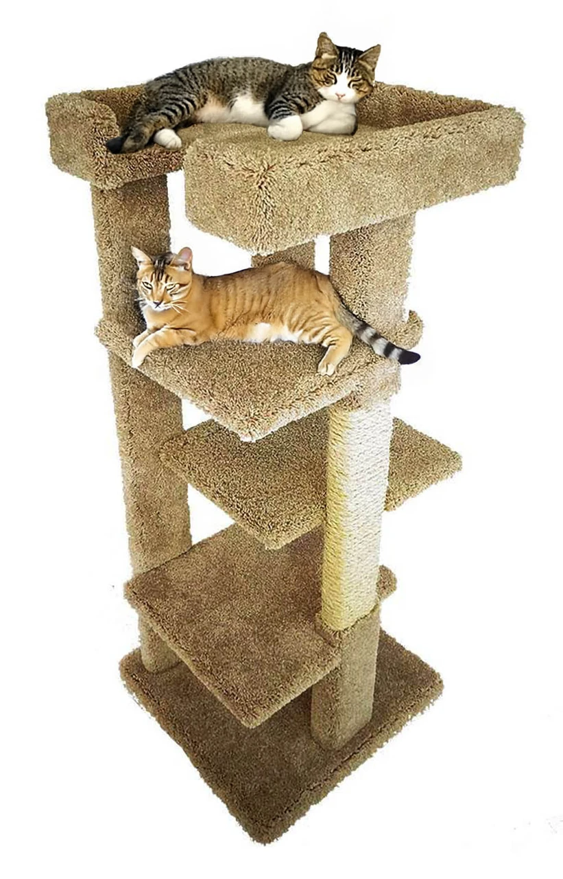 Stackable Cat Tree 4 Level Cat Tree for Large Cats | Fully Assembled Tower