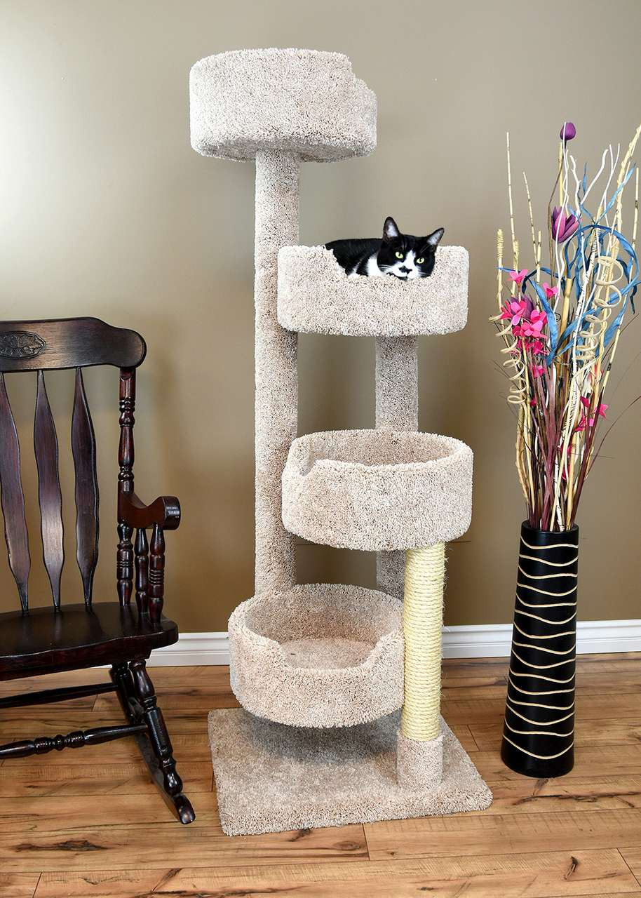 Multi-Level Cat Tree for Multiple Large Cats – Solid Wood