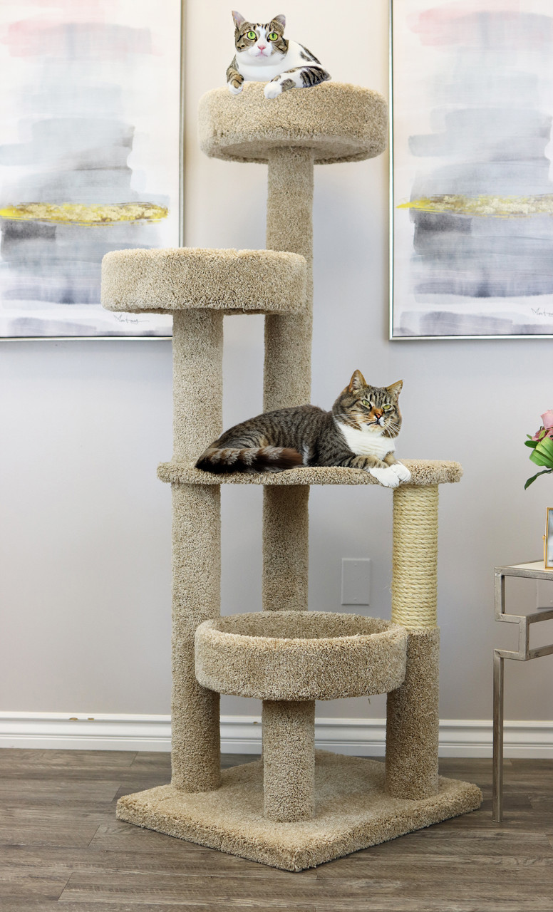 Large Cat Tower — Solid Wood Heavy-Duty Cat Tree for Big & Active Cats