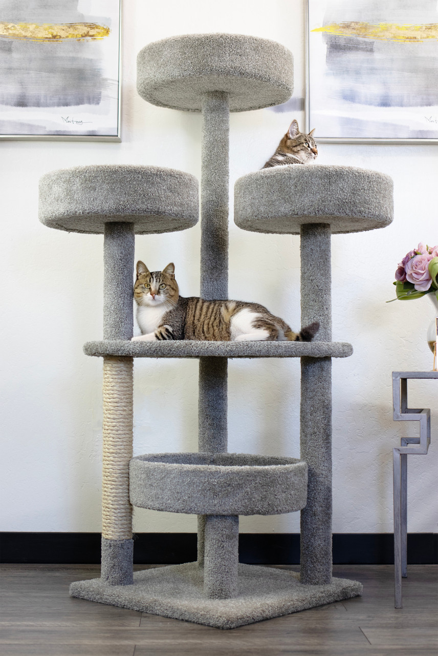 New Cat Condos Real Wood and Carpet Cat Tower - New Cat Condos
