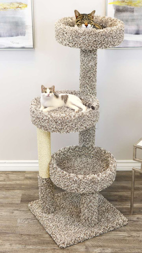 New Cat Condos Carpeted Solid Wood Cat Tree Tower