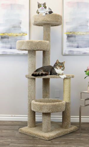 Premier Cat Scratch & Lounge - Beige Lifestyle With Cats