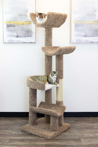 New Cat Condos Staggered Cat Tree-Brown Lifestyle With Cats New Cat Condos Staggered Cat Tree-Brown Lifestyle With Cats
