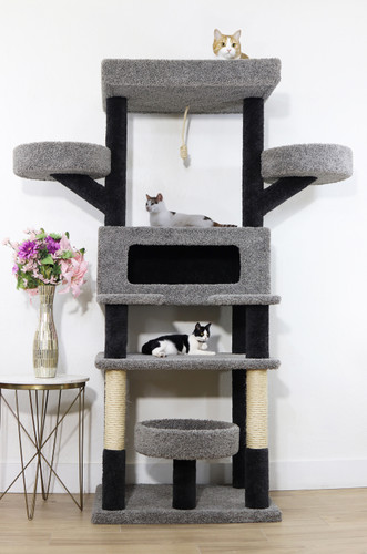 The Citadel-Premium Cat Castle for Large Cats Lifestyle Image with Cats The Citadel-Premium Cat Castle for Large Cats Lifestyle Image with Cats