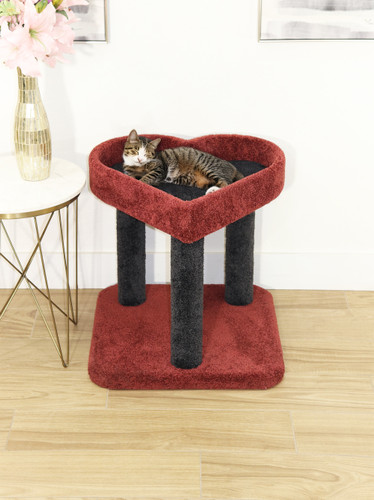 Heart-Shaped Cat Perch – Cozy Lounger for Cats in Red and Black Heart-Shaped Cat Perch – Cozy Lounger for Cats in Red and Black