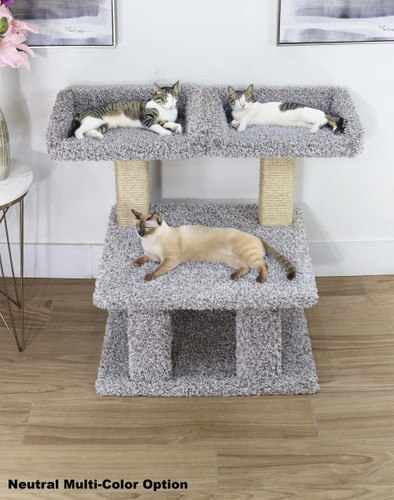 New Cat Condos Extra Large Cat Post with 2 Window Perches lifestyle with cats New Cat Condos Extra Large Cat Post with 2 Window Perches lifestyle with cats