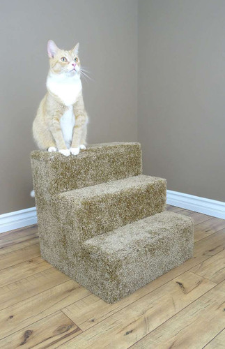 premier wooden pet stairs with carpeted steps