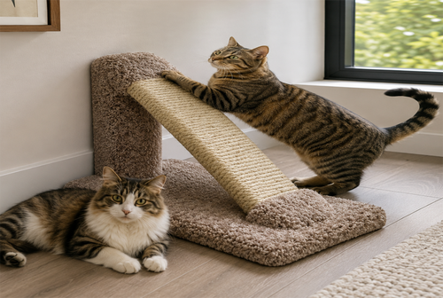 Angled Sisal Rope Cat Scratching Post | Made in USA