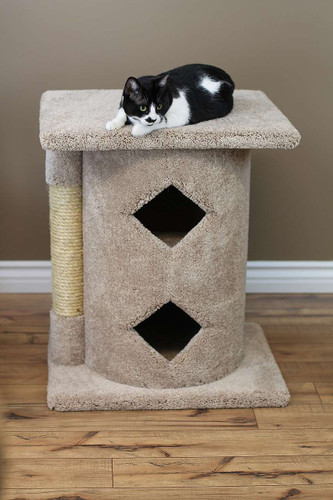 premier 2-story cat cavern solid wood carpeted indoor condo