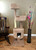 64 inch cat tower solid wood carpeted platforms