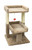 Cat scratching perch with elevated lounging platform and multiple scratching surfaces