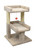 Indoor cat perch with carpeted platform for climbing, scratching and lounging