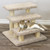 Solid wood pet stairs with carpeted steps for senior cats