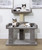 Solid wood large-cat tree extra-wide top platform gray carpet sisal rope large breeds