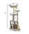Dimensional image of large cat tree with enclosed house