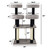 Heavy-duty black cat tower with solid wood construction and large scratching posts