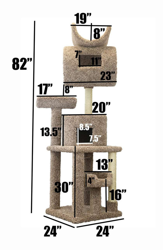 Prestige Cat Trees 7 Foot Tall Carpeted Cat Tree