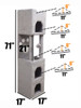 New Cat Condos Premier 6-foot Cat Tower measurements