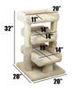 Prestige Cat Trees Solid Wood Large Triple Cat Perch Measurements