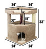 Prestige Cat Trees Solid Wood Condo Mansion measurements