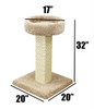 Prestige Cat Trees Solid Wood Large Cat Scratching Post and Sleeper Measurements