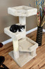 New Cat Condos 45" Solid Wood Cat Tree-Beige