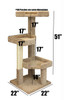 New Cat Condos 51" Solid Wood Large Cat Tree Measurements