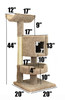 New Cat Condos Compact Cat Tree-Measurements