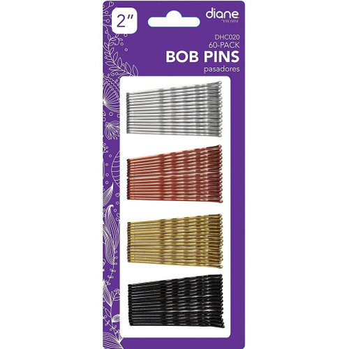 Diane Bob Pins Assorted Colors 2" - 60 Count #DHC020