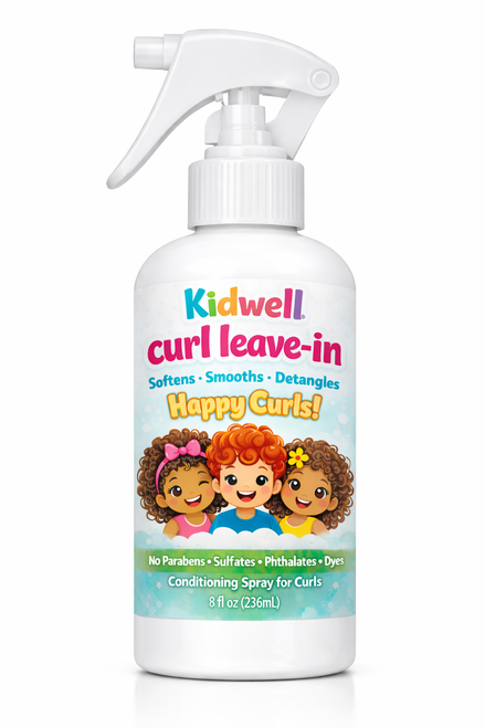 Kidwell Curl Leave-In Spray for Kids – Softens, Smooths & Detangles Curly Hair - 8 oz